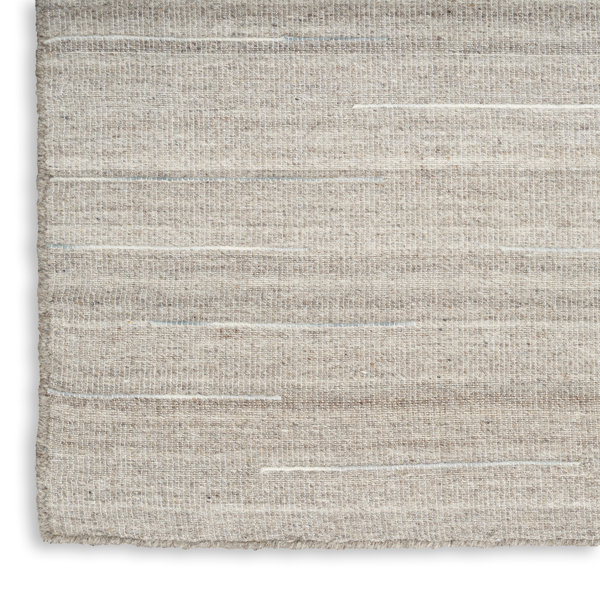 Hokku Designs Anerinda Solid Hand Loomed Wool/Cotton Area Rug in Gray